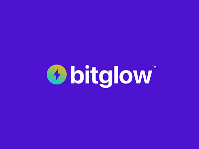 bitglow logo bit bitcoin bitglow concept crypto glow logo