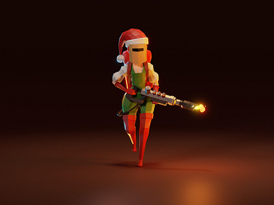 Lowpoly flamethrower girl 3d character character design fire flame flamethrower game asset girl illustration low poly lowpoly model