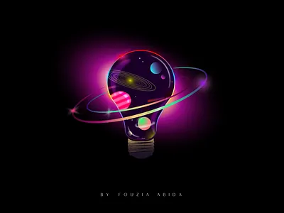 Galaxy Bulb Illustration bulb digital art digital illustration digital painting galaxy glowing illustraion illustration illustration art
