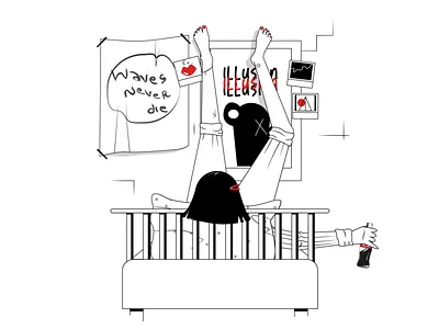 Chill in bed abstract adobe illustrator app art character chill china coca cola creative digital dribble flatdesign girl graphic design happy illustration minimal stay home vector