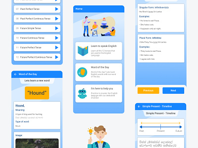English Learning App for Sri Lankan native Speakers app design education app english mobile ui sinhala sri lanka ui ux