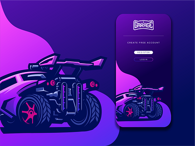 Logo For Rocket League Garage app branding car design e sport icon illustration rl garage rl garage rocket league rocket league garage typography ui ux