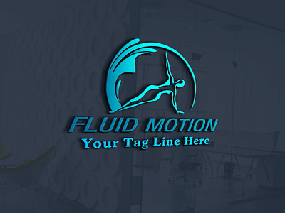 FLUID MOTION branding design flat graphic design illustrator logo minimal typography vector