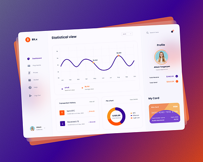 Crypto Dashboard UI Exploration balance transfer crypto exchange crypto wallet cryptocurrency dashboard design finance financial website typography ui design ux design website design