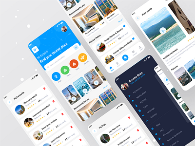 Travel service - Mobile App app design illustration ios minimal mobile app mobile app design mobile application mobile ui tourism tourism app tours travel agency travel agency logo travel app traveling ui ux vector