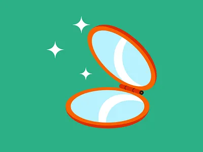 mirror beauty graphic design illustration illustration art make up makeup minimalist mirror reflection shapes simple starts