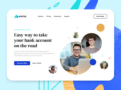 Paytap Online Payments Landing Page credit card design finance fintech freelance freelancer hero header homepage landing page mobile banking money payment payment app saas service ui ux wallet web web design