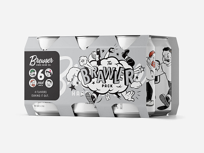 Brewser Brawler Pack brawl cans fight kick pack packaging punch tooth variety