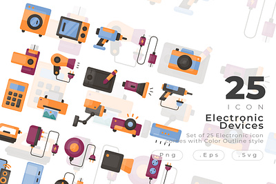 Electronic Devices Icon set come with flat style design air conditioner cable calculator camera cctv creative devices electronic equipment flashdrive flashlight hand drill icon icon design microwave modern pen tablet printer tool washing machine