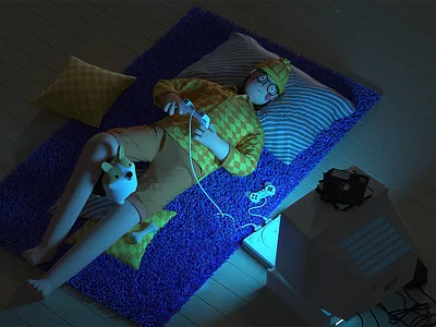 character design 03 c4d dog girl illustration