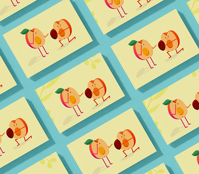 Postcard 2021 illustration apricot art blue brand illustration design ecology illustration love love story lovely lovely illustration nature art texture vector yellow