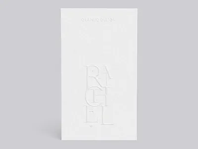 RL ᛫ HMU branding business card design embossed embossed lettering graphic design lettering personal branding typography white on white