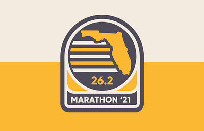 Florida Marathon 2021 2021 athlete athletic badge branding florida icon illustration logo marathon medal race retro run running simple vector