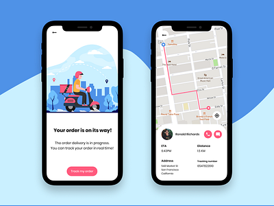DailyUI 020 - Location Tracker app app design app ui dailyui delivery app food app location location tracker map mobile order food ui ui design ux