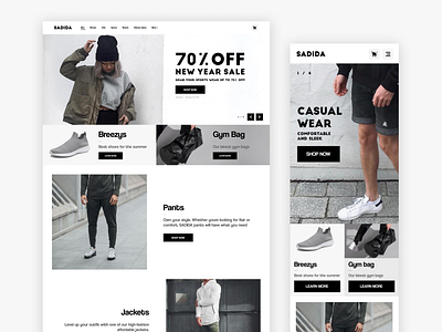 SADIDA Sportswear Brand adidas app brand design hype hypebeast minimalist nike nike shoes sports sports branding ui ui ux ui design uidesign uiux ux web web design website