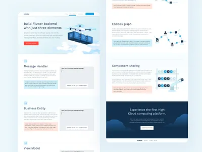 HORDA website UI backend blue clean cloud clouds design designs desktop digital drone flutter illustration landing landing page design mobile ui vector web website