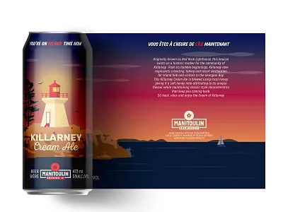 Killarney Cream Ale beer label canada craft beer great lakes killarney lake lake huron lighthouse lighthouse logo northern ontario