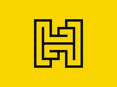 H letterform 2d alphabet branding design flat graphic h icon letter letterform logo logotype mark maze minimal minimalistic negative space symbol typography vector