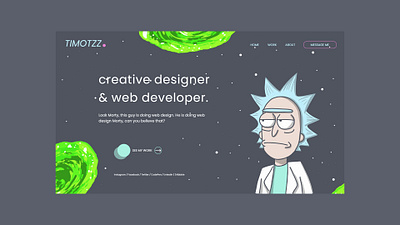 Rick and Morty Portfolio Page design rick and morty ui