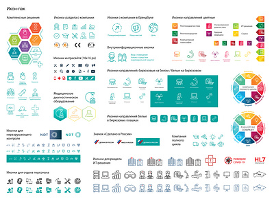 Icon-pack for RU medical company icon illustration minimal vector
