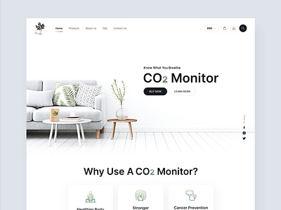 Air monitor website homepage dailyui design desktop ecommerce figma homepage minimal product store ui ux web design website