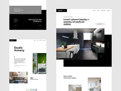 Armony studio CZ black black white clean clean design clean ui design minimal uiux