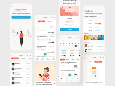 Task Management App (All Screens) 2021 app appdesigner creative design hybridapp illustrations minimal mobile app mobile design mobile ui task task list task management task manager taskapp tasks typography ui