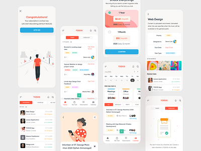 Task Management App (All Screens) 2021 app appdesigner creative design hybridapp illustrations minimal mobile app mobile design mobile ui task task list task management task manager taskapp tasks typography ui