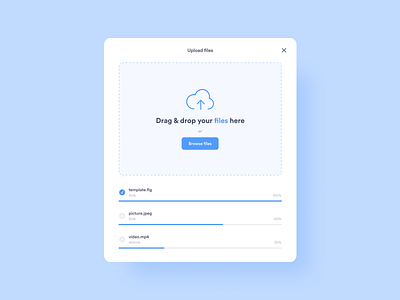 Daily UI #031 | File upload blue daily ui 31 dailyui dailyui 031 dailyuichallenge drag and drop file upload flat flat design light blue minimal ui ux upload upload file uploader uploading uploads web design