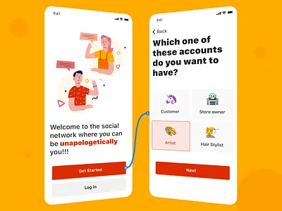 Get Started shot 3d 3d art create account emoji get started illustration art log in prototype san francisco sign in social network ui ux