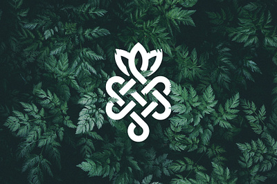 KARMR brand branding endless knot illustrator karma leaves logo nature organic