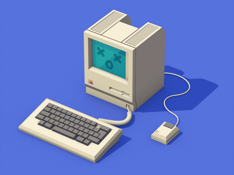 Old iMac 3d animation cinema4d gif animation isometric loop animation