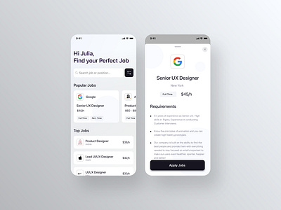 Job Search Platforms Mobile App app ios ui ux