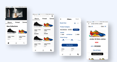 Sneaker App app design ui ux