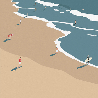 Siempre verano beach holiday illustrator playa shore shoreline summer summertime surf verano