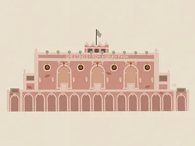 Convention Hall, Asbury Park asbury park design flat illustration limited color new jersey