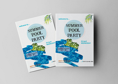 Summer Pool Party Flyer Design Template design illustration latest psd psd mockup