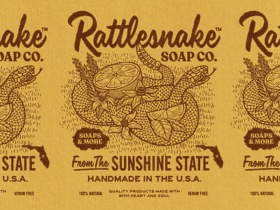 Rattlesnake Soap Co. badge branding design etching graphic design illustration logo rattlesnake retro snake soap travis pietsch tshirt typogaphy vintage woodcut