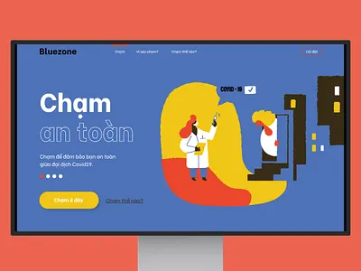 Bluezone (Covid app) landing page bluezone chạm corona virus covid19 covid2021 landing page design landingpage touch uxui vietnam