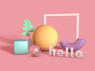 Hello 3D 3d c4d c4dfordesigners cinema4d hello