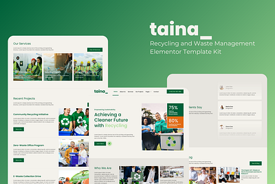 Taina_ - Recycling and Waste Management Elementor Template Kit elementor waste management waste reduction wordpress