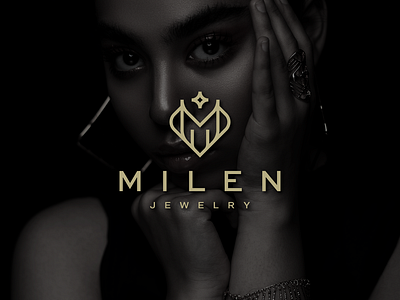 Milen Jewelry branding character combination design icon jewelerry jewelry logo logotype luxury mletter mlogo symbol vector women