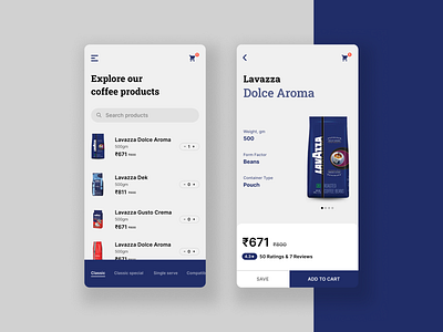 Coffee Shop app design figma ui