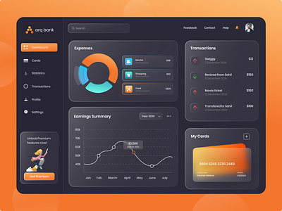 Arq Banking Dashboard banking banking dashboard dashboard dashboard ui design glassmorphism minimal online banking ui ui ux ui design ux web website