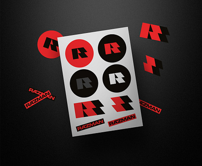 Razman - Stickers / Brand Identity black branding brutal icon identity logo logotype marks red stickers symbols