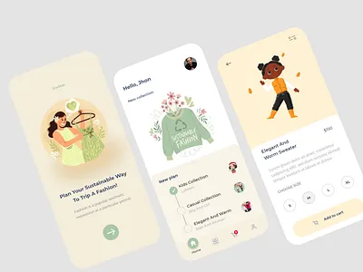 fashion design page app branding cloth clothing design design design app fashion fashion app illustration minimal ui ui website template