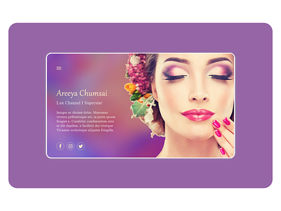 personal portfolio website 2021 actor beauty best colorful cosmetic design girl glassmorphism minimal model personal branding trend ui ux website