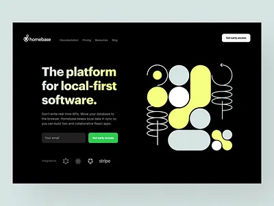 Homebase.io: product page, dark mode dark mode dark theme home page homepage landing landing page landingpage product page web web design webpage website