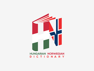 HUNGARIAN NORWEGIAN DICTIONNARY app branding design flat graphic design icon logo minimal typography