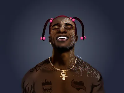 Glitter art black art black artist character design dark skin design glitter illustration illustrator lgbtqia nonbinary tattoo urban vector